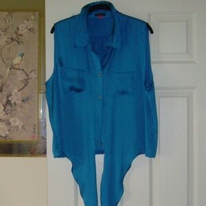 VINCE CAMUTO Silk Tie Front Blouse - XL